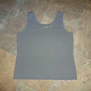 Chico's 2 Slinky solid Gray/silver sleeveless Tank Top Large Packable